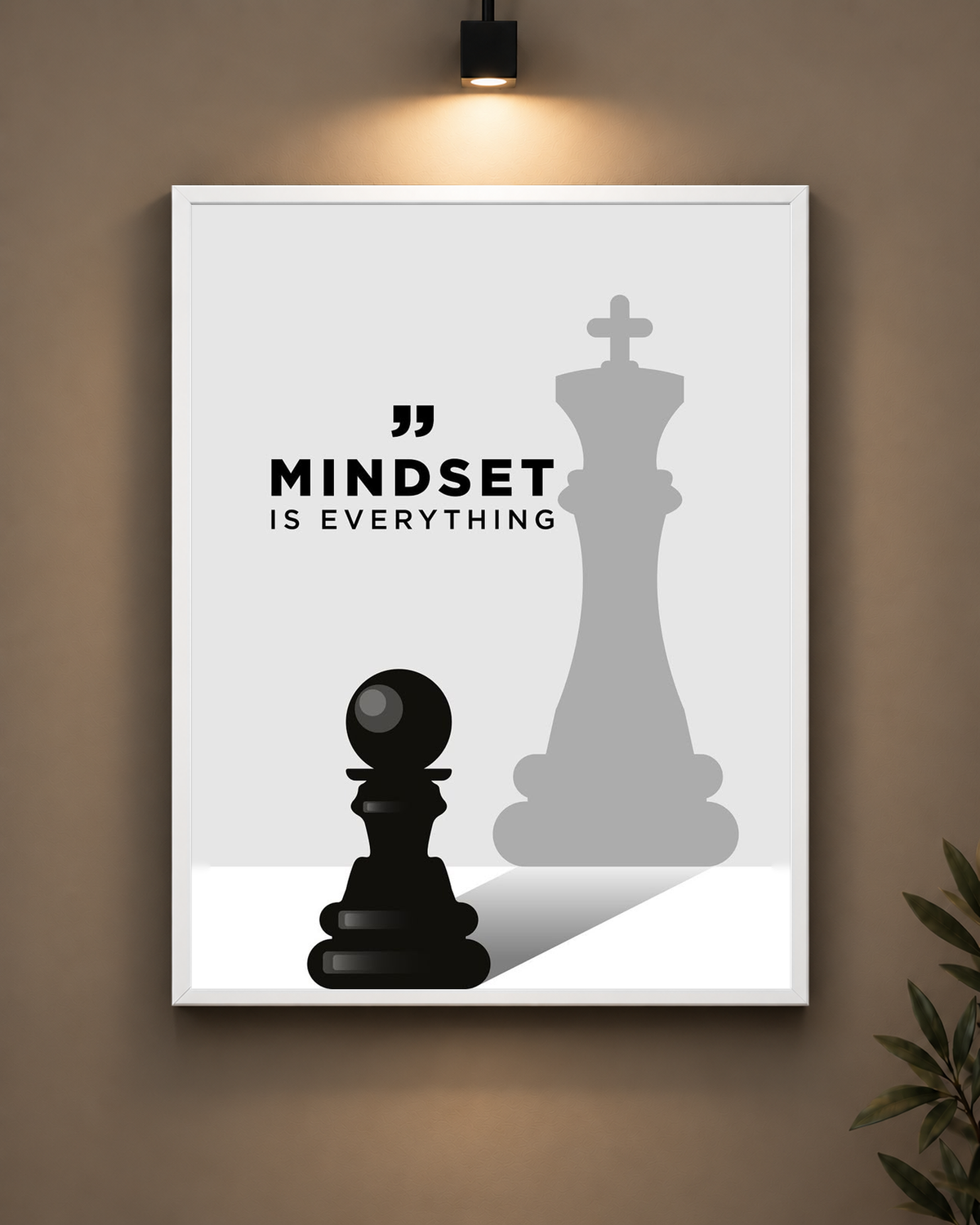 Mindset Is Everything Chess Frame in black frame - PrintIt