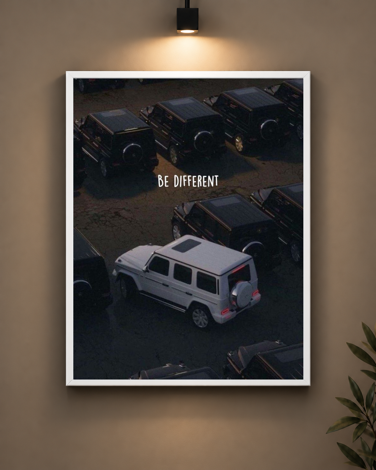 Be Different Car Frame in black frame - PrintIt
