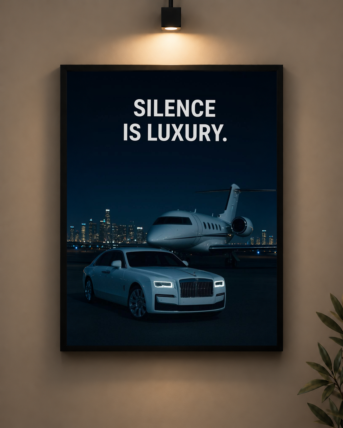 Silence Is Luxury Frame in black frame - PrintIt