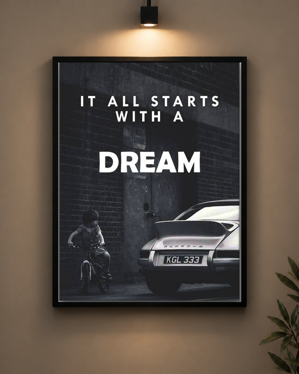 It All Starts with a Dream Frame in black frame - PrintIt