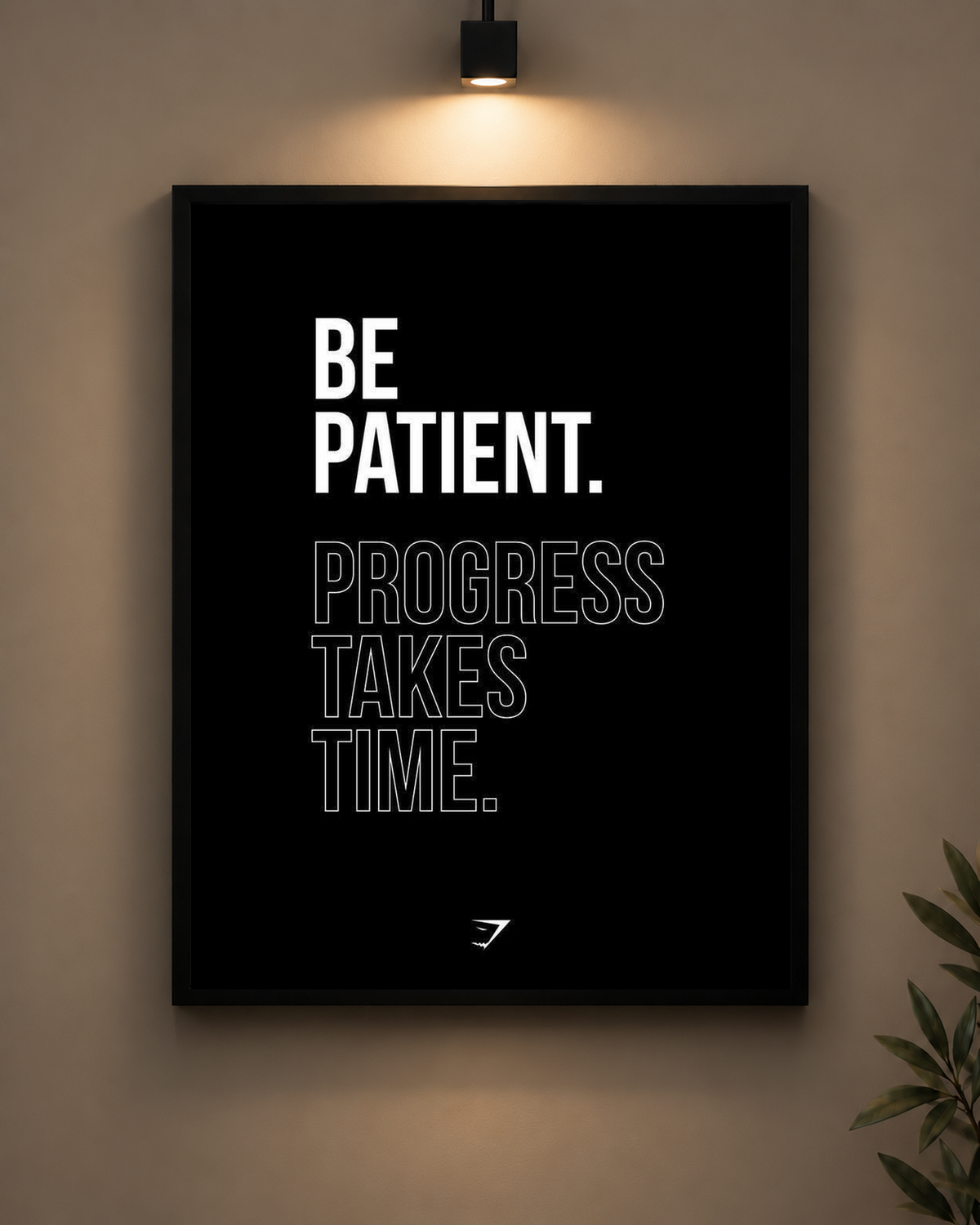 Be Patient Progress Takes Time Frame in black frame - PrintIt