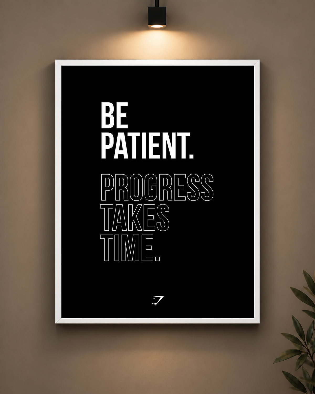 Be Patient Progress Takes Time Frame in black frame - PrintIt