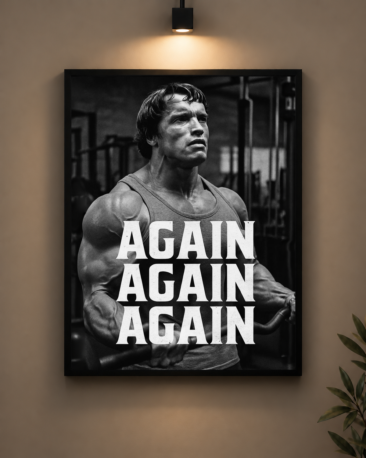 Again Arnold Schwarzenegger Frame in black frame - PrintIt