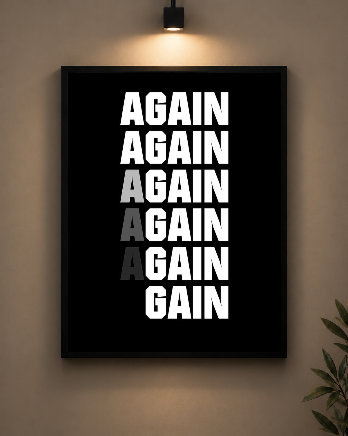 Again Again Again Frame in black frame - PrintIt