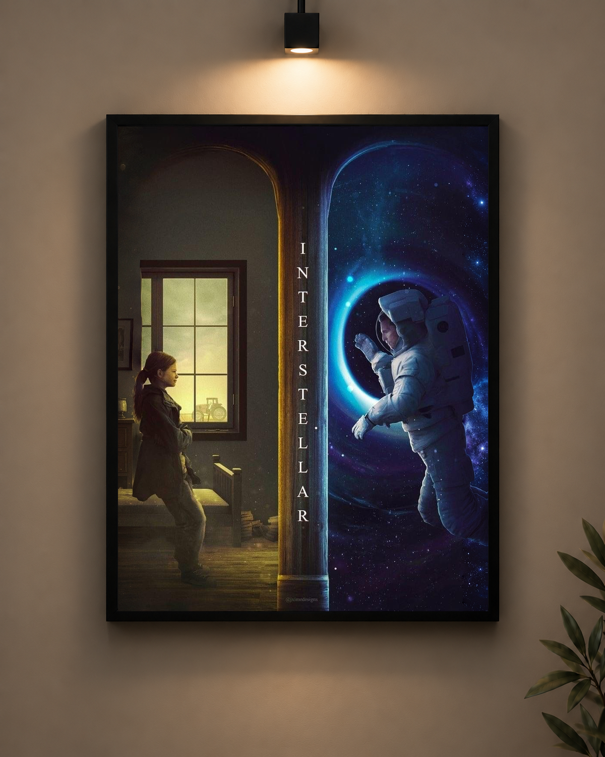Interstellar Dual Worlds Frame in black frame - PrintIt