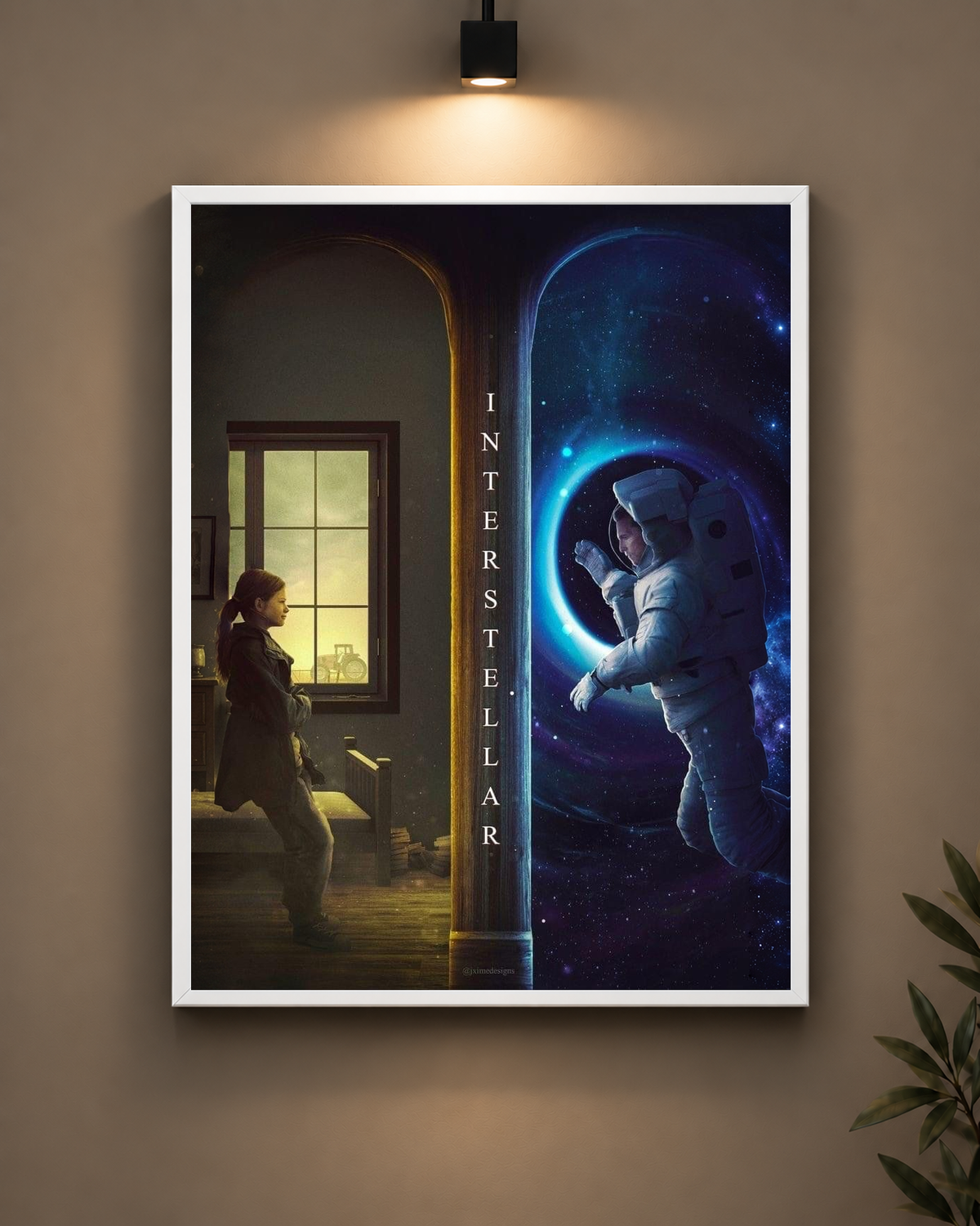 Interstellar Dual Worlds Frame in black frame - PrintIt