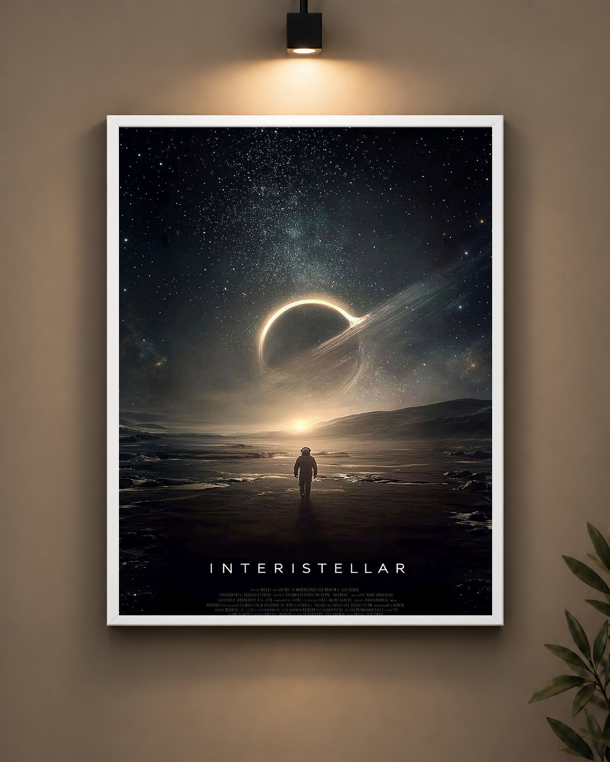 Interstellar Black Hole Frame in black frame - PrintIt