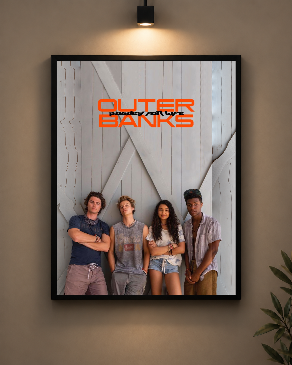 Outer Banks Cast Frame in black frame - PrintIt
