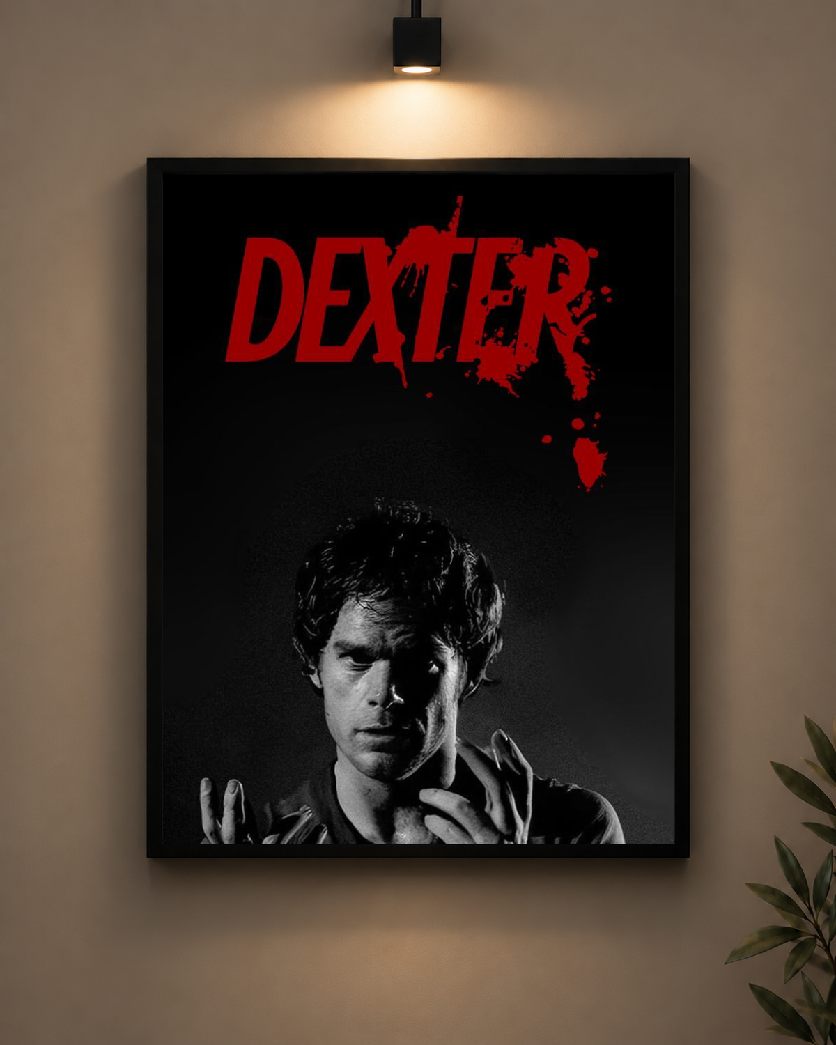 Dexter Red Portrait Frame in black frame - PrintIt