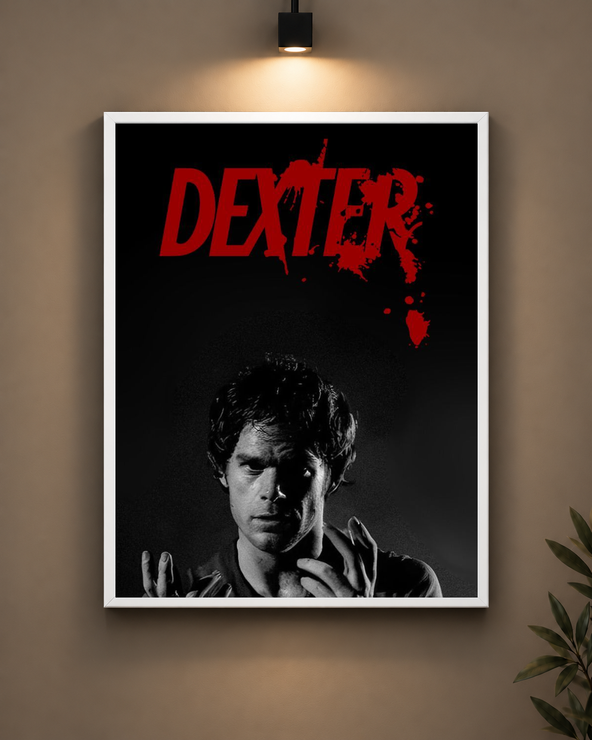 Dexter Red Portrait Frame in black frame - PrintIt