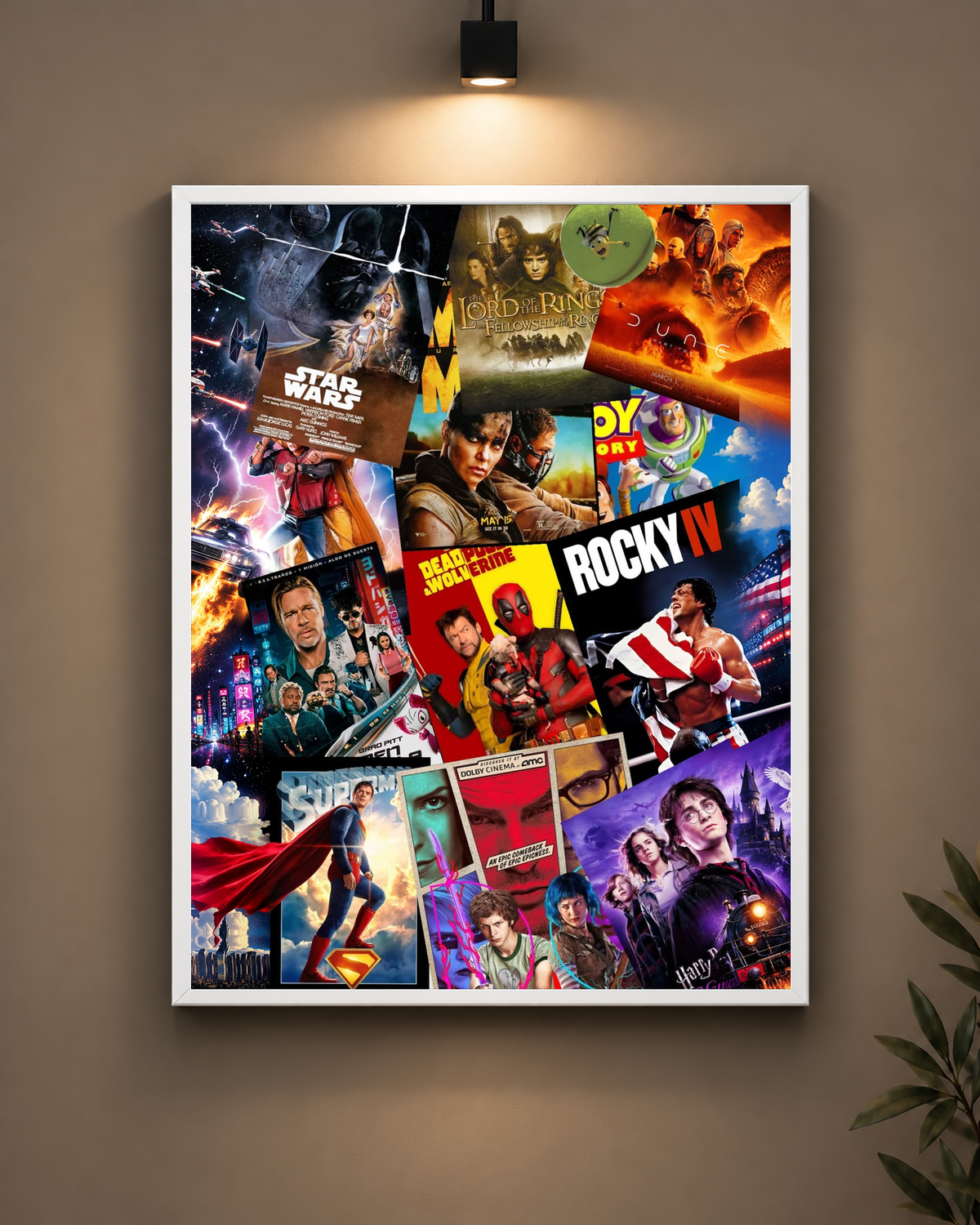 Movies and TV Collage Frame in black frame - PrintIt