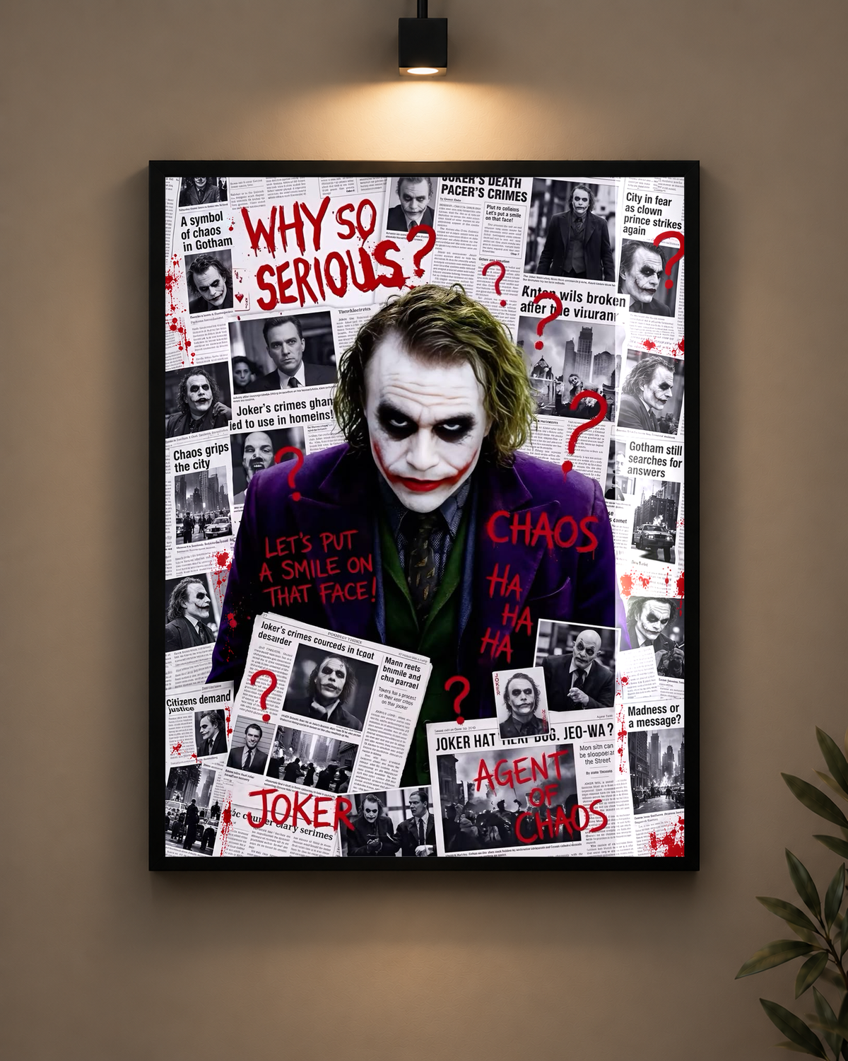Joker Why So Serious Frame in black frame - PrintIt