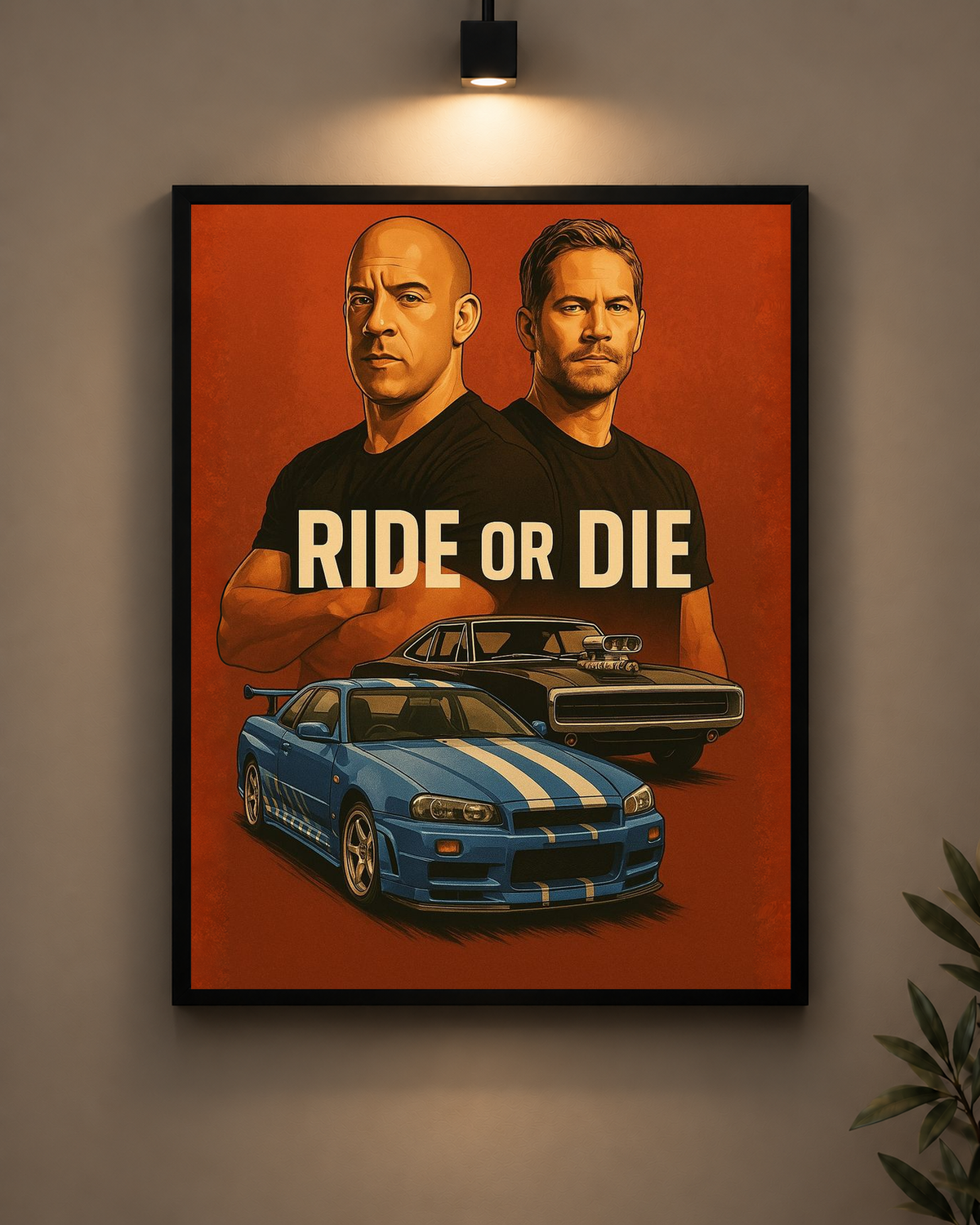 Fast And Furious Frame in black frame - PrintIt