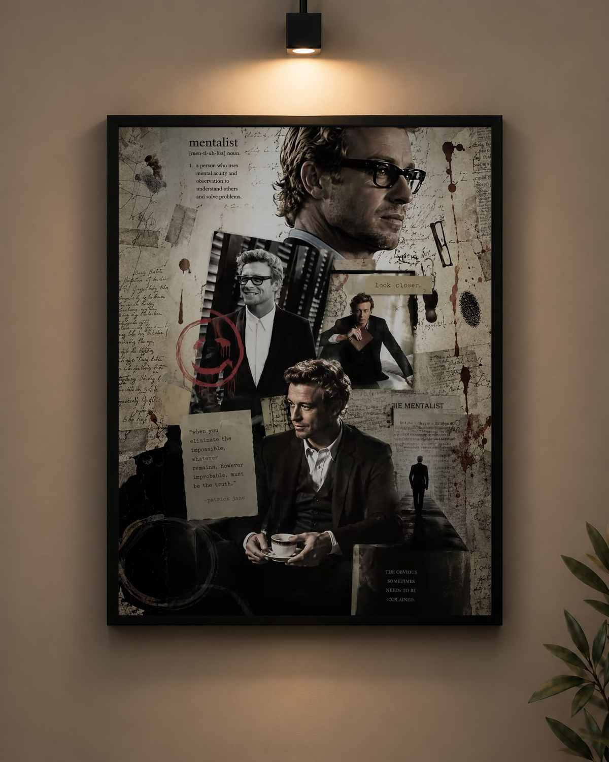 Patrick Jane Frame in black frame - PrintIt