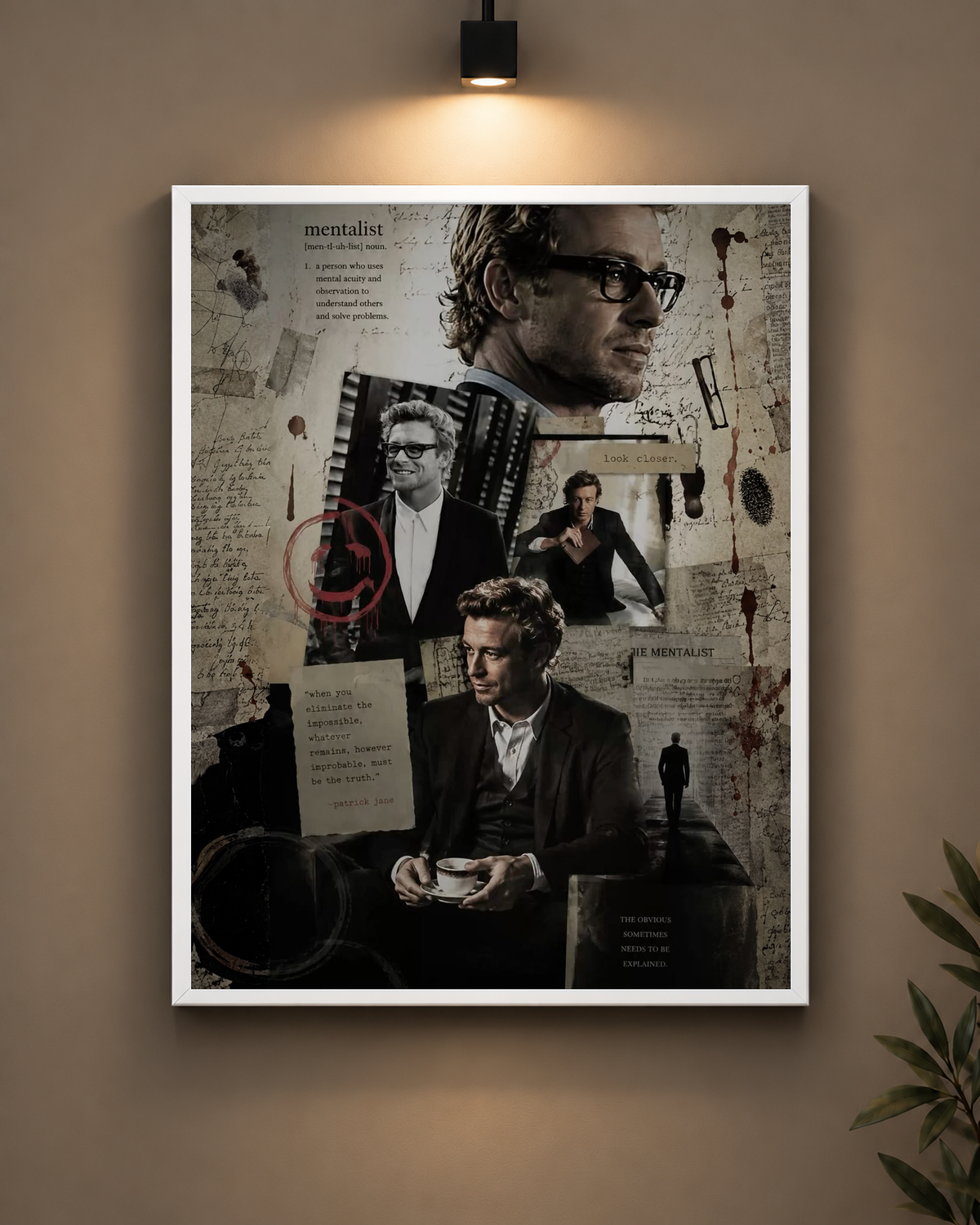 Patrick Jane Frame in black frame - PrintIt