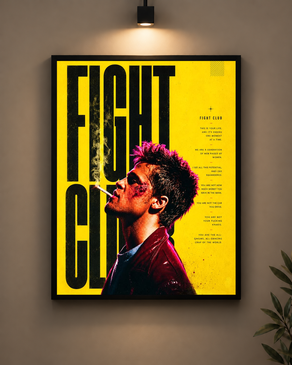 Tyler Durden Fight Club Frame in black frame - PrintIt