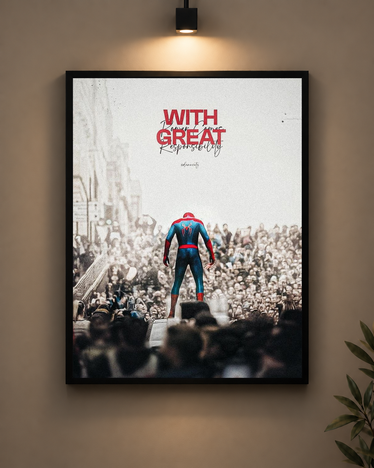 Spider-Man With Great Power Frame in black frame - PrintIt