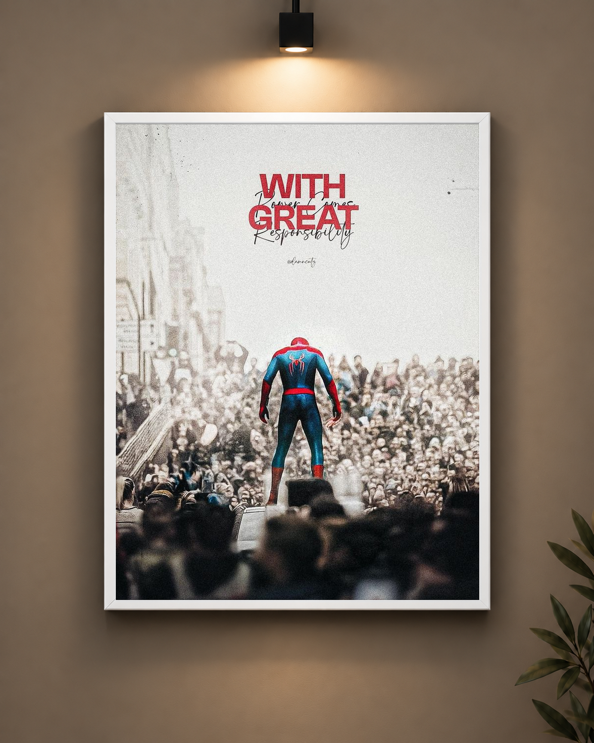 Spider-Man With Great Power Frame in black frame - PrintIt