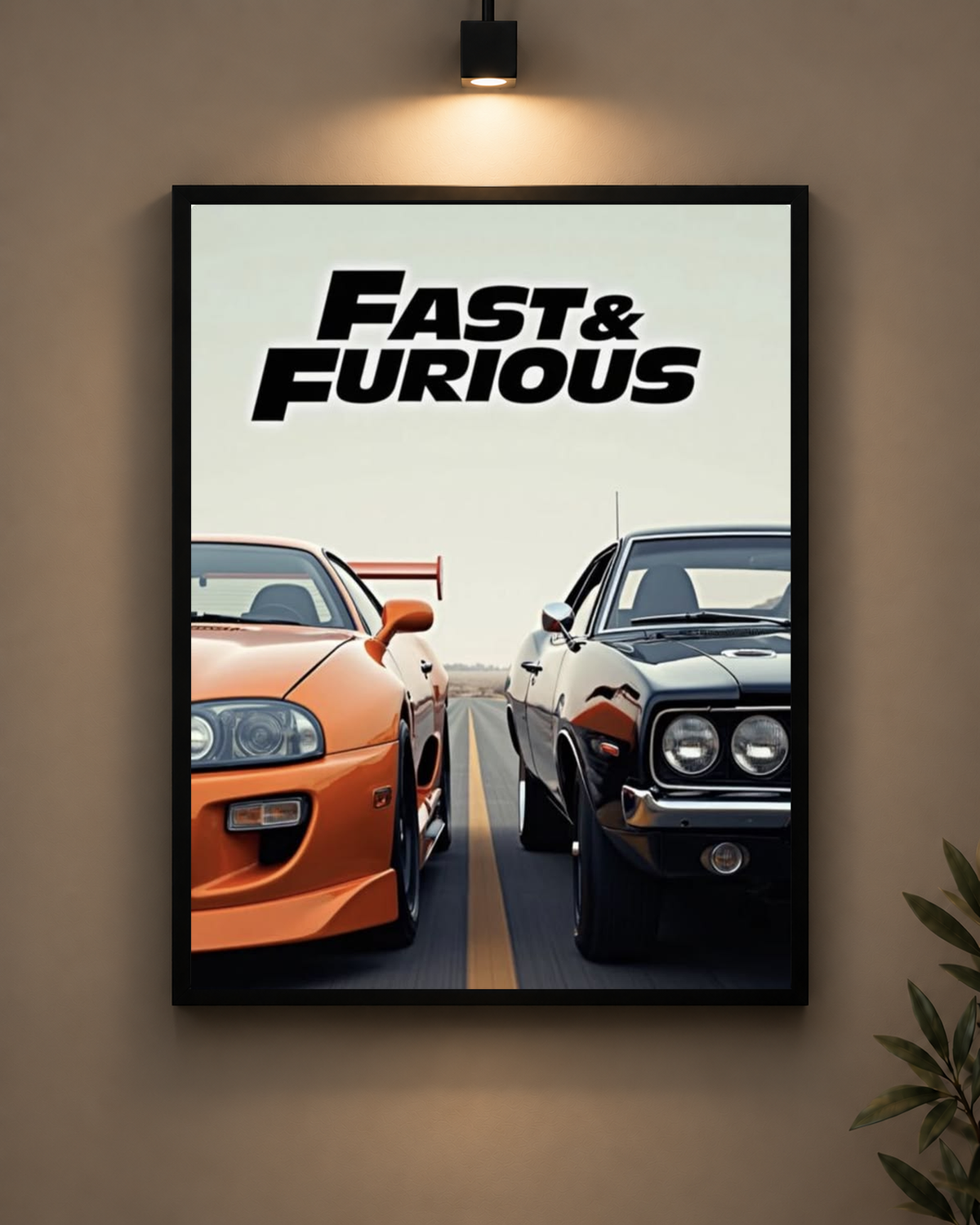 Fast and Furious Cars Frame in black frame - PrintIt