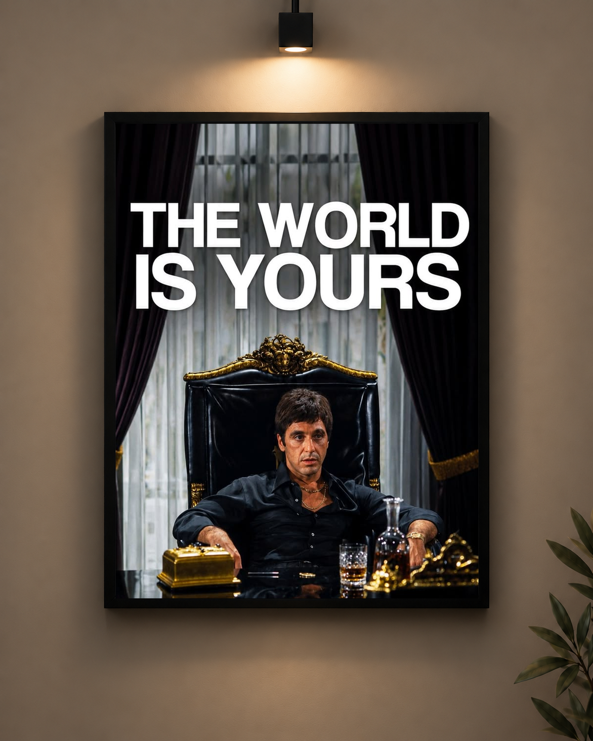 The World Is Yours Scarface Frame in black frame - PrintIt