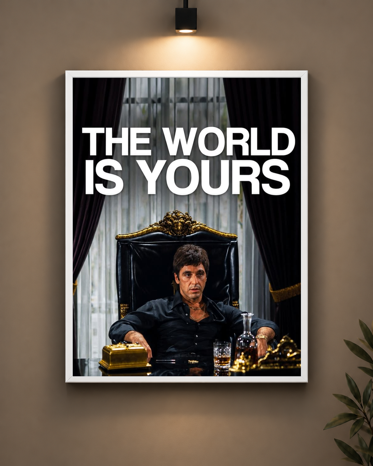 The World Is Yours Scarface Frame in black frame - PrintIt