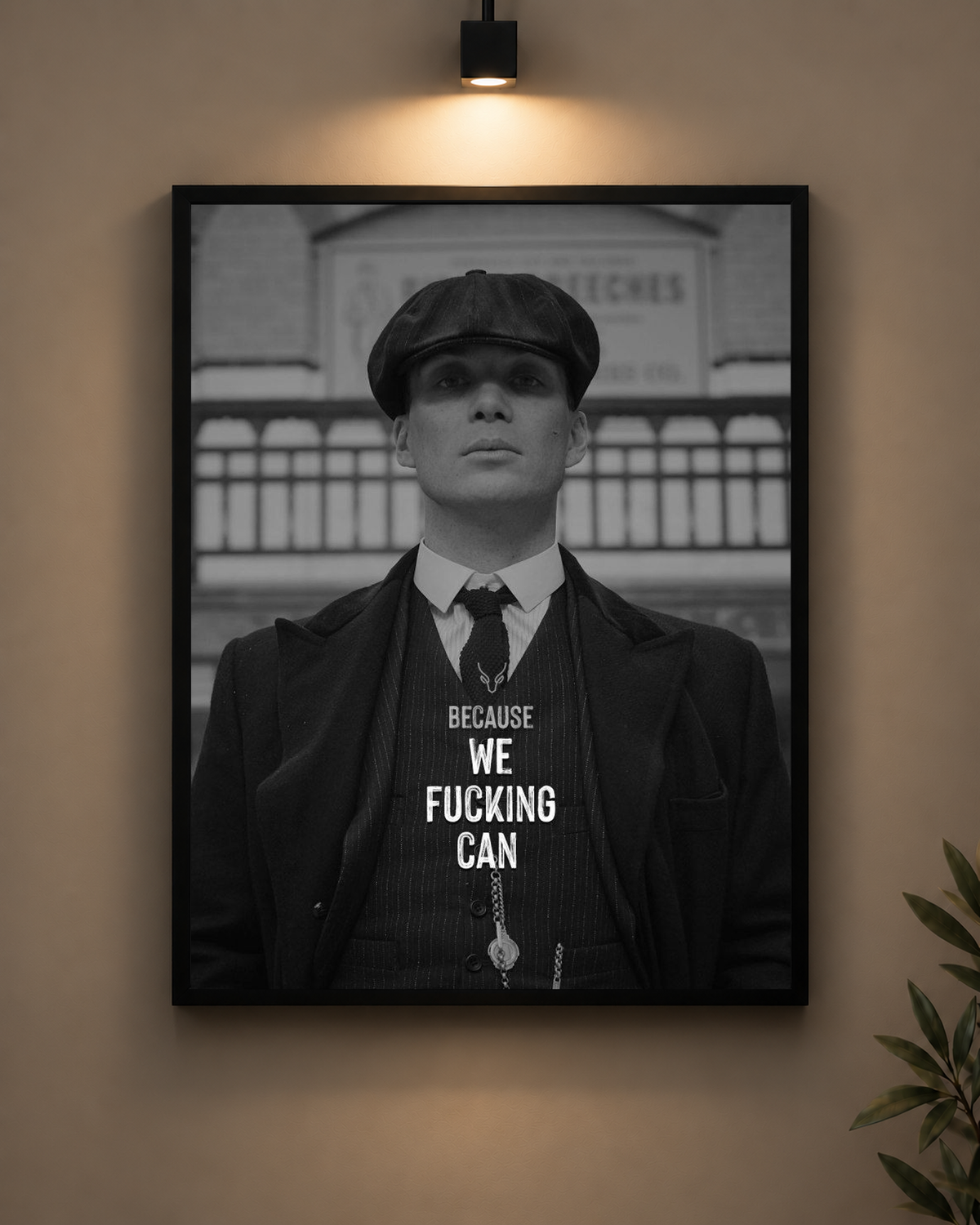 Thomas Shelby Black and White Frame in black frame - PrintIt