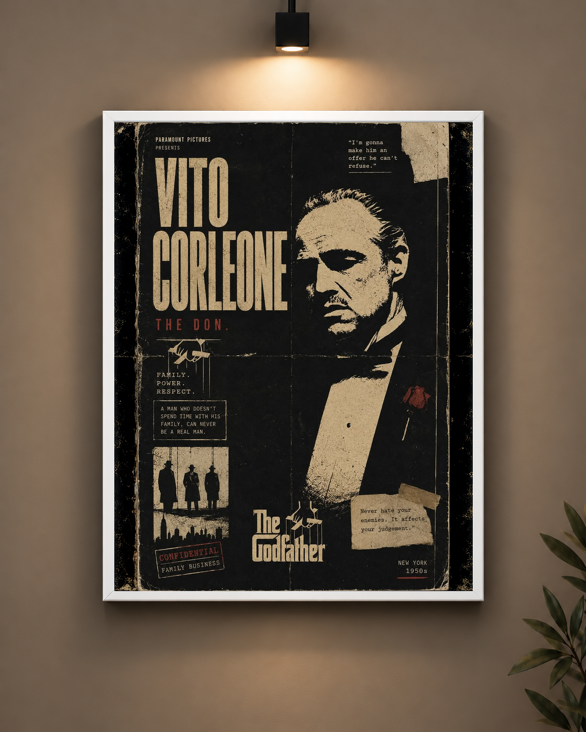 Vito Corleone Godfather Frame in black frame - PrintIt