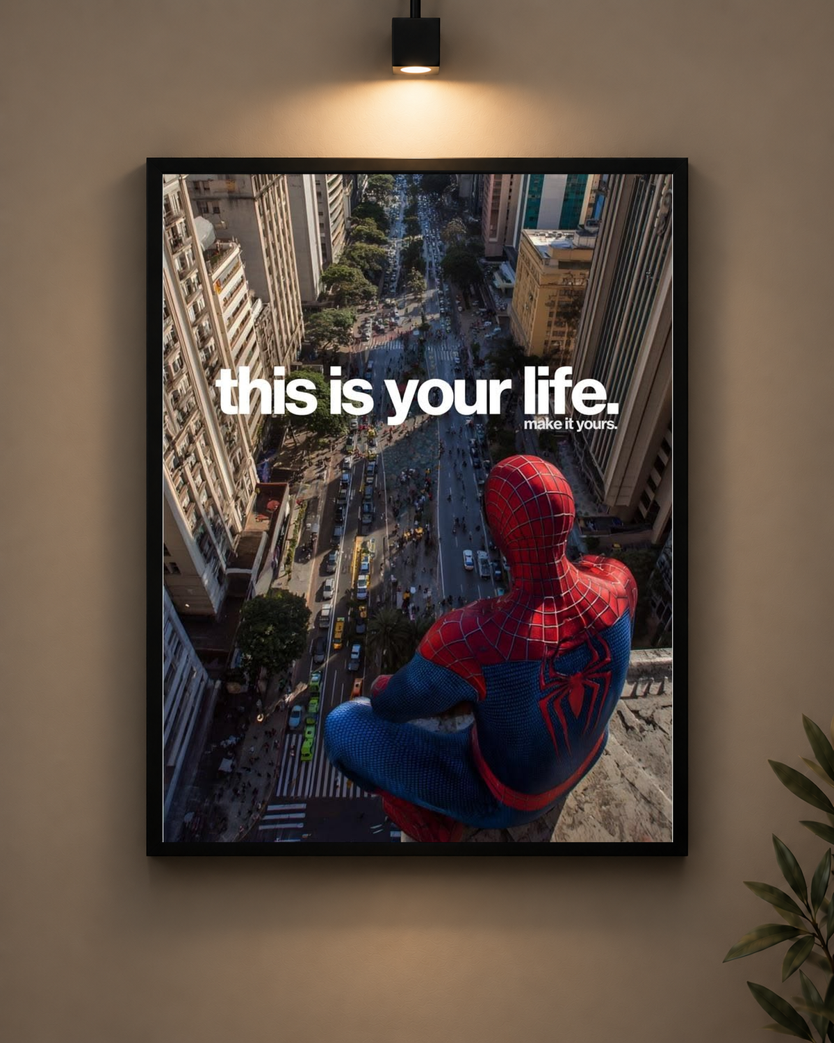 Spider-Man City Life Frame in black frame - PrintIt