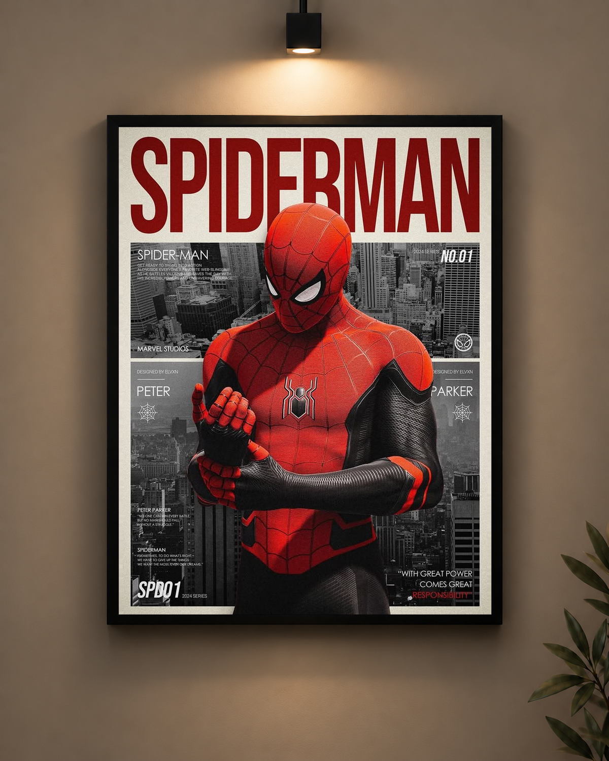 Spider-Man Comic Cover Frame in black frame - PrintIt