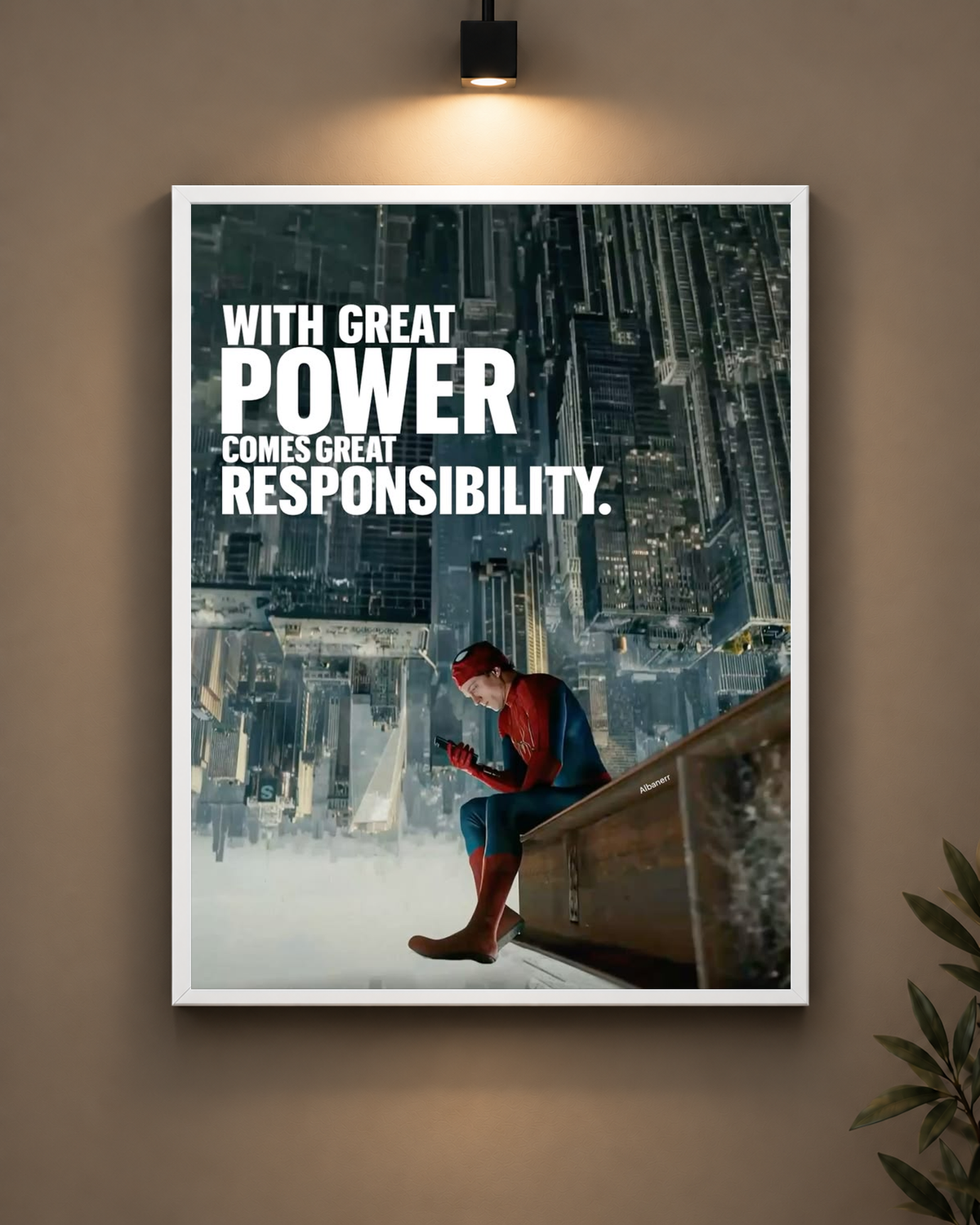 Spider-Man Great Power Frame in black frame - PrintIt
