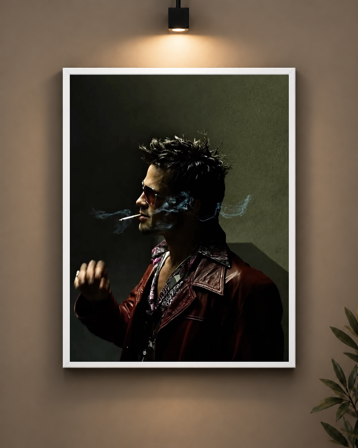 Tyler Durden Dark Portrait Frame in black frame - PrintIt