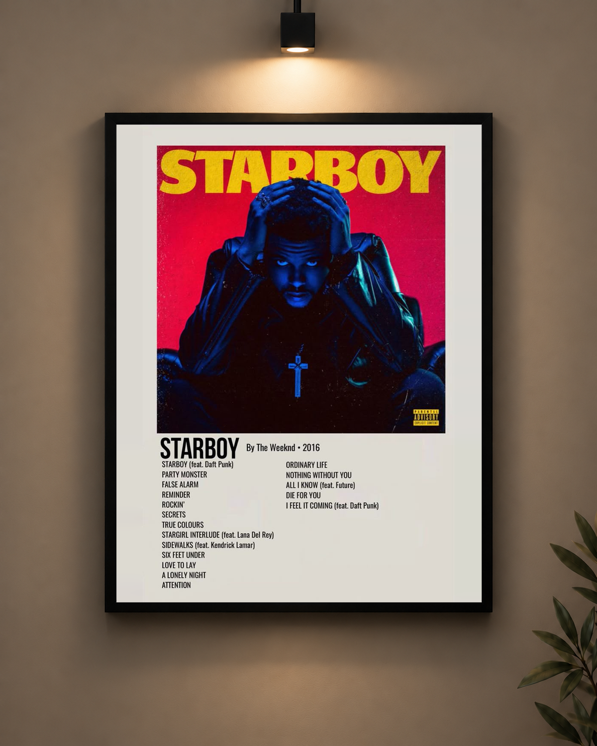 The Weeknd Starboy Frame in black frame - PrintIt