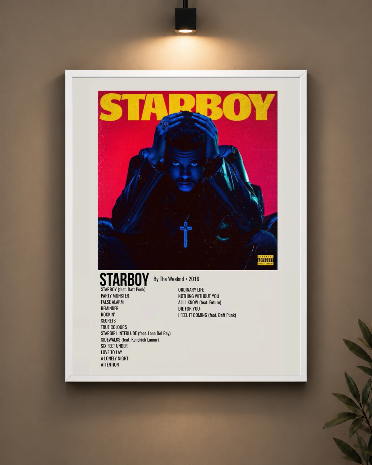The Weeknd Starboy Frame in black frame - PrintIt