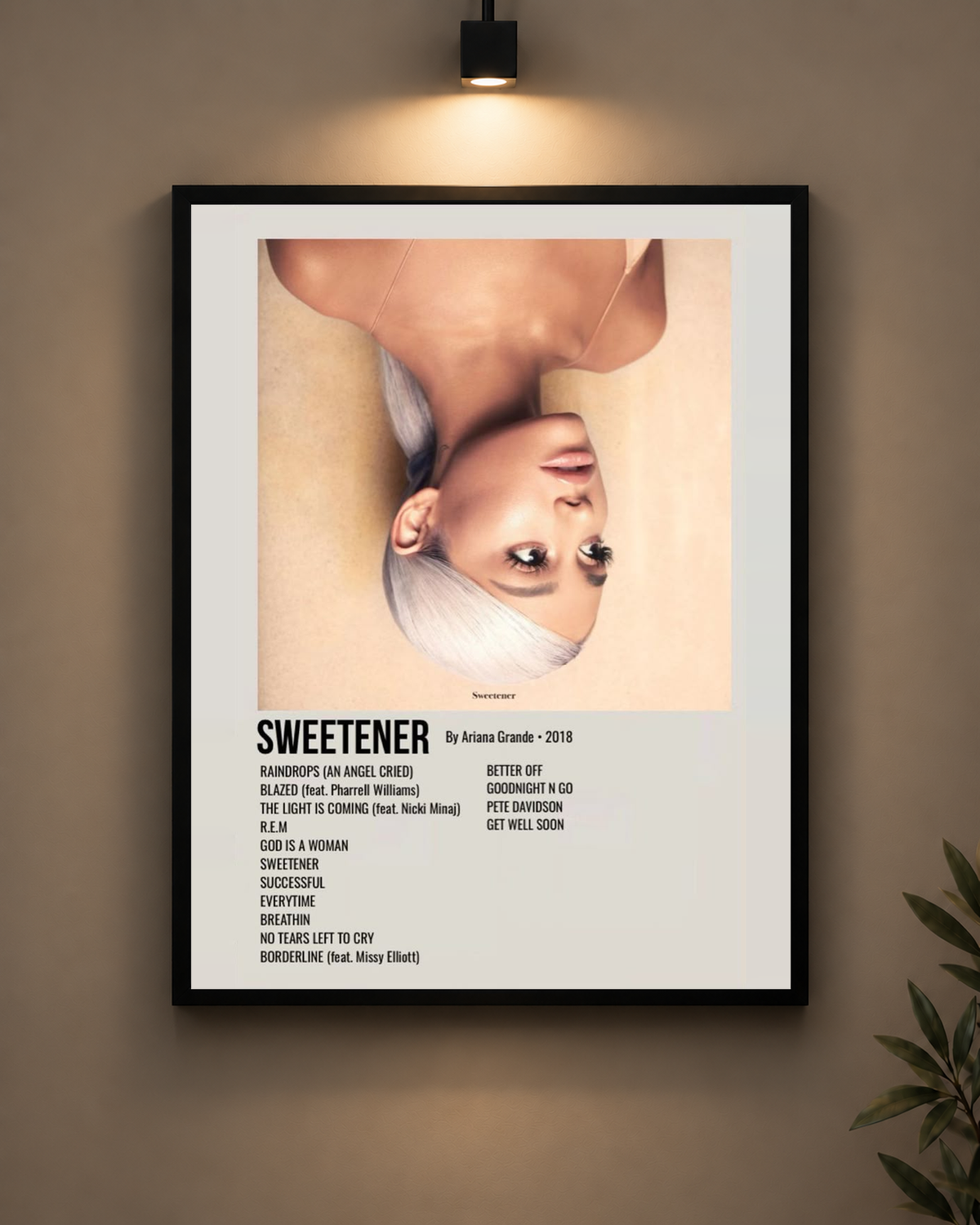Ariana Grande Sweetener Frame in black frame - PrintIt