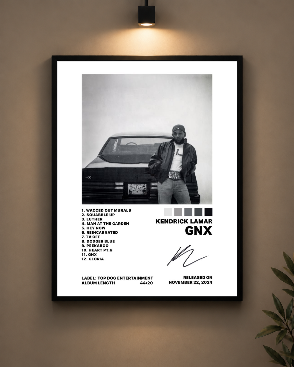 Kendrick Lamar GNX Frame in black frame - PrintIt
