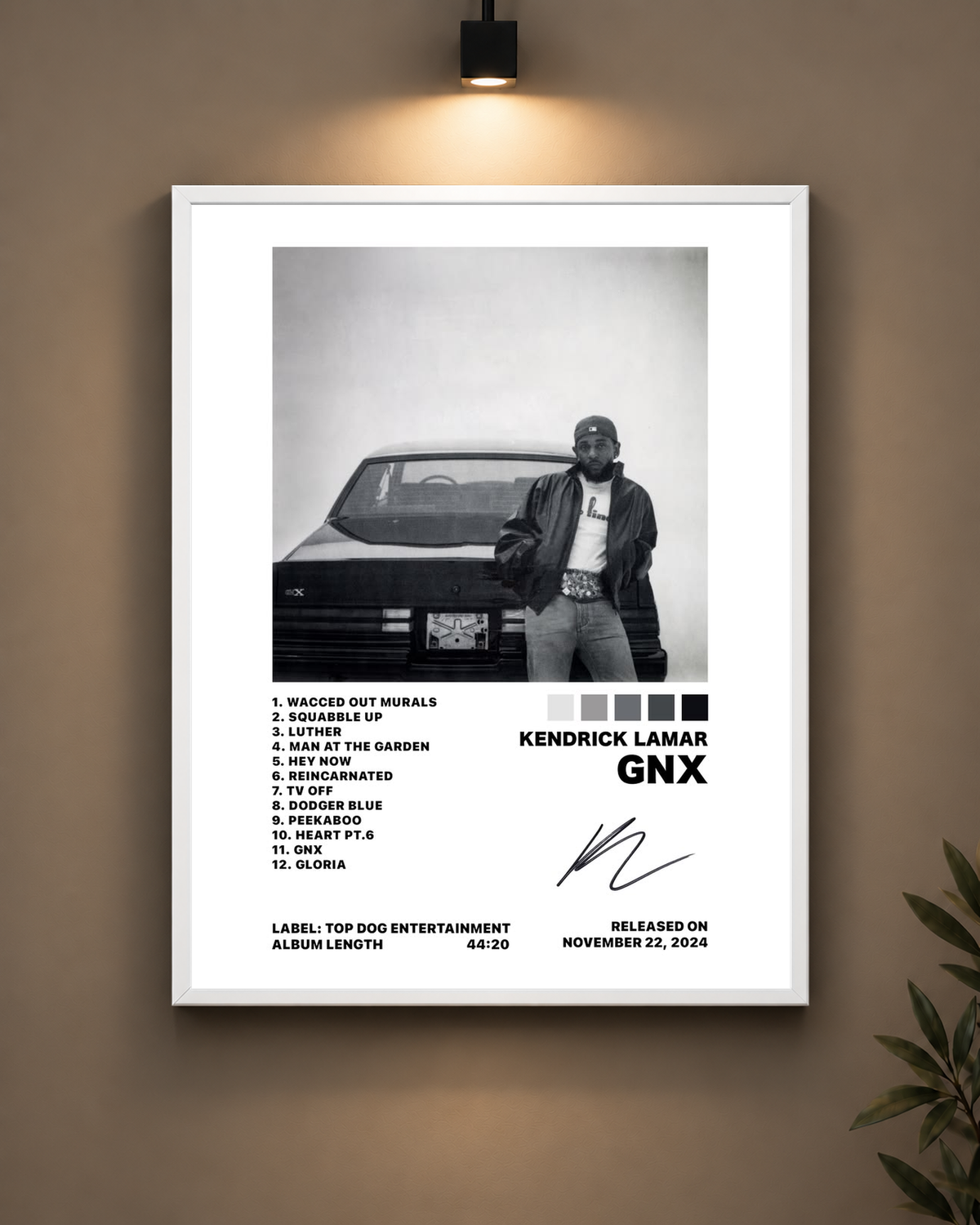 Kendrick Lamar GNX Frame in black frame - PrintIt