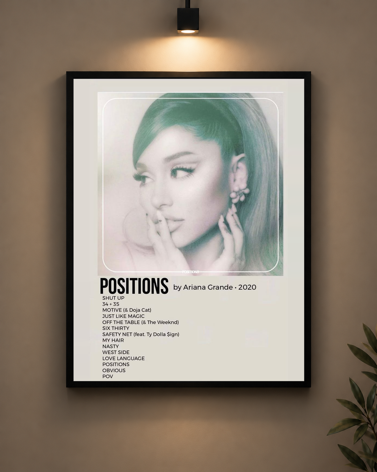 Ariana Grande Positions Frame in black frame - PrintIt