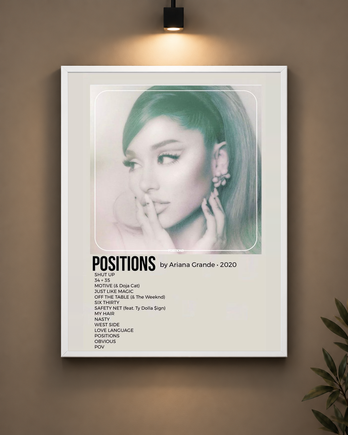 Ariana Grande Positions Frame in black frame - PrintIt