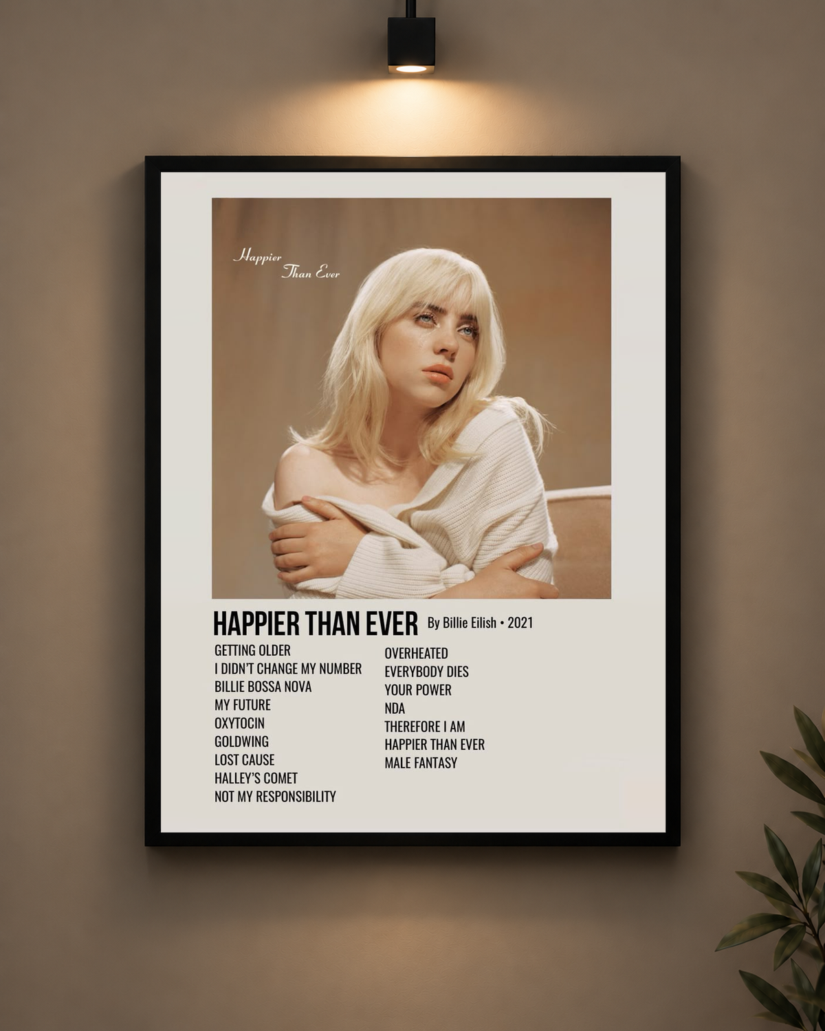 Happier Than Ever Frame in black frame - PrintIt