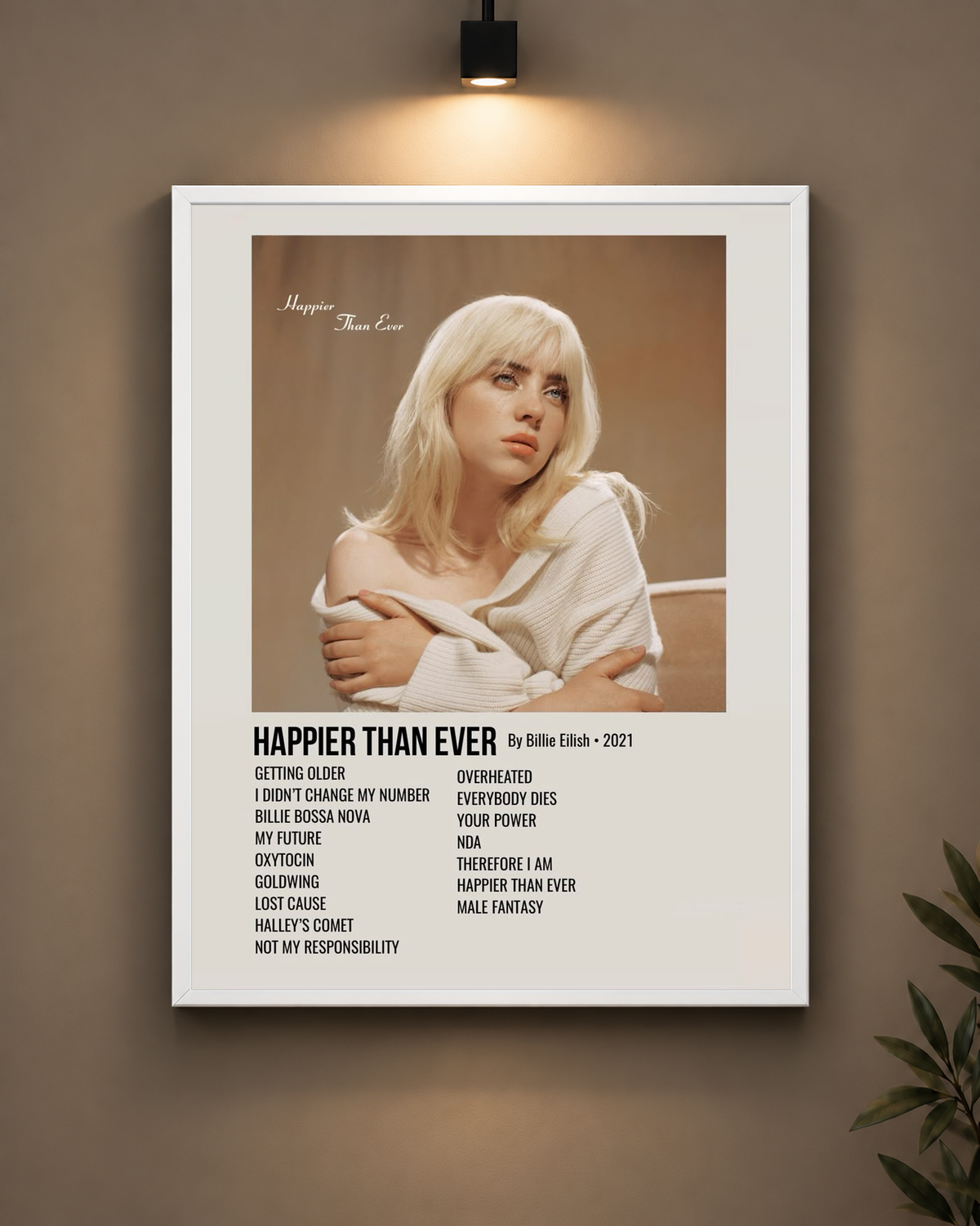 Happier Than Ever Frame in black frame - PrintIt