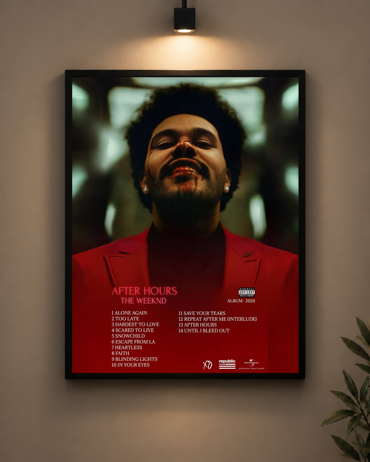 After Hours By The Weeknd Frame in black frame - PrintIt