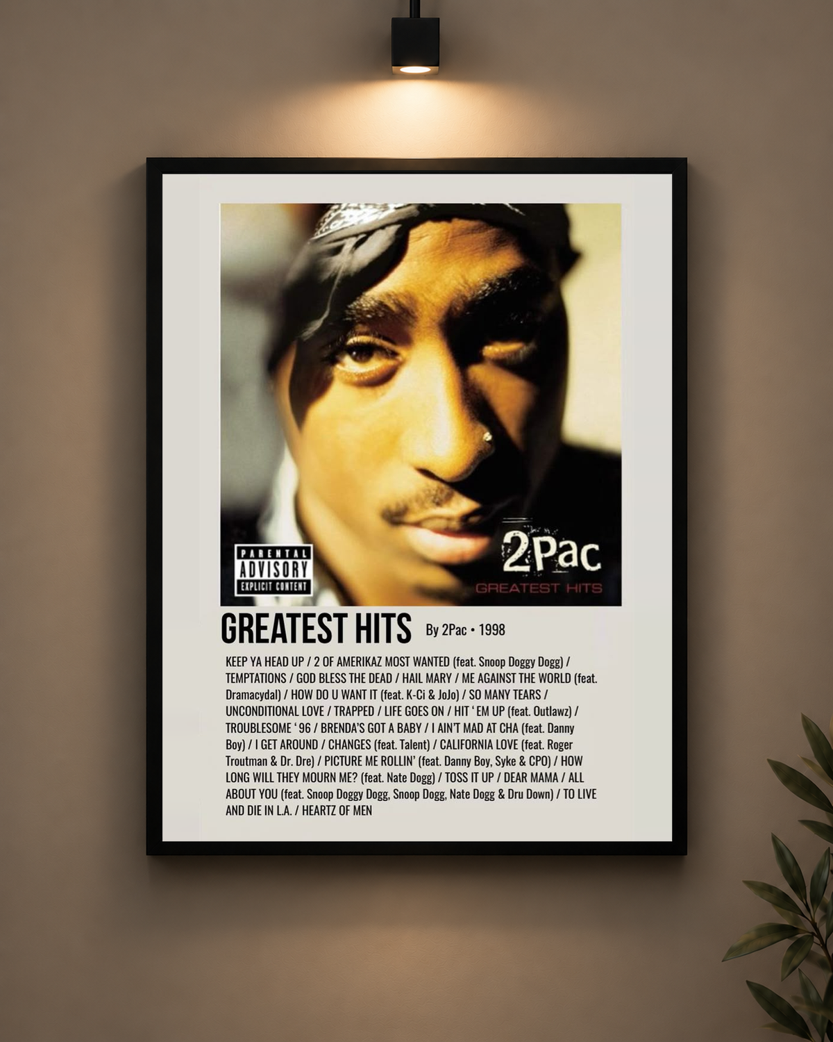 Tupac Frame in black frame - PrintIt