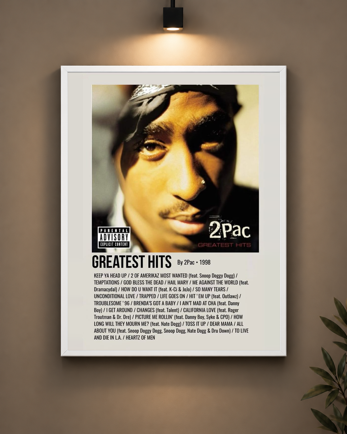 Tupac Frame in black frame - PrintIt
