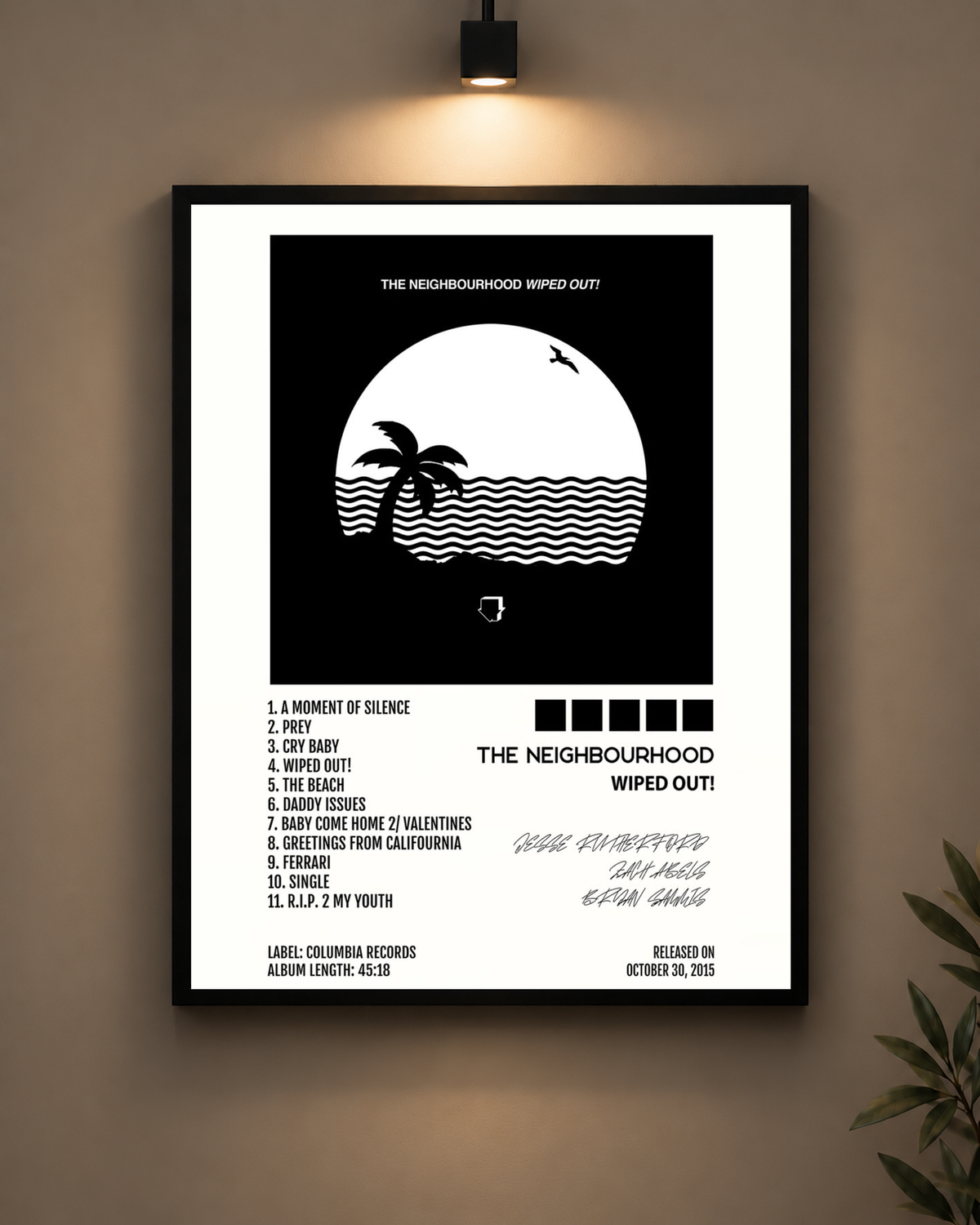 The Neighbourhood Wiped Out Frame in black frame - PrintIt