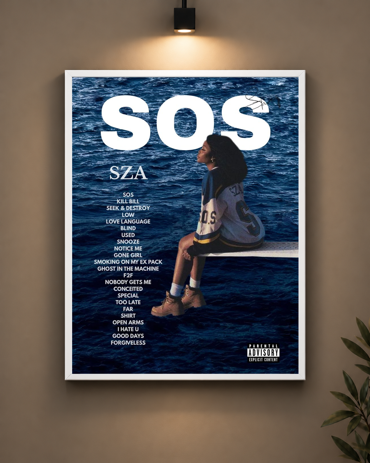 SZA SOS Frame in black frame - PrintIt