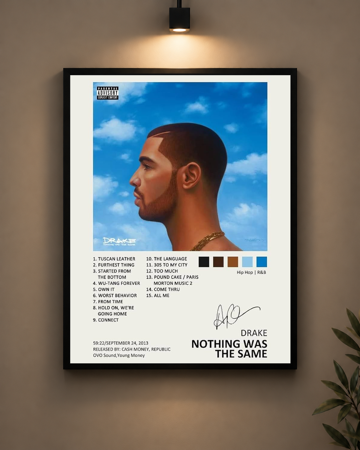 Drake Nothing Was the Same Frame in black frame - PrintIt