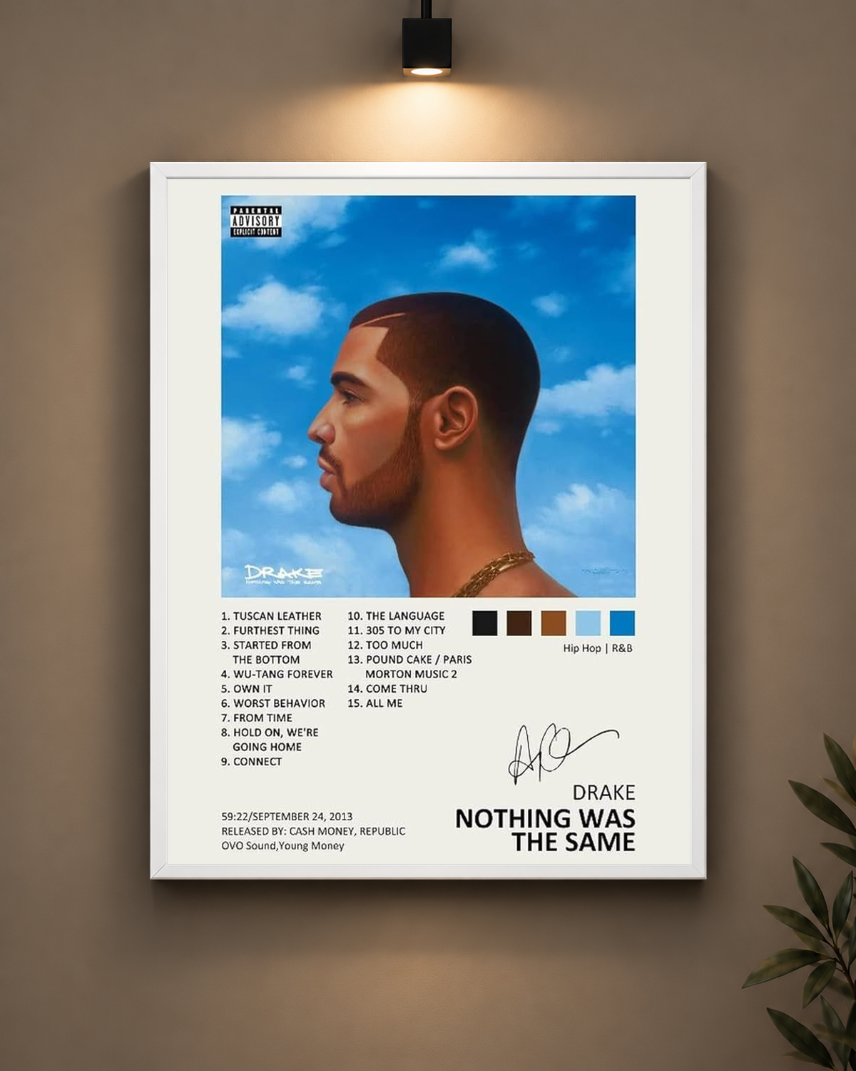 Drake Nothing Was the Same Frame in black frame - PrintIt