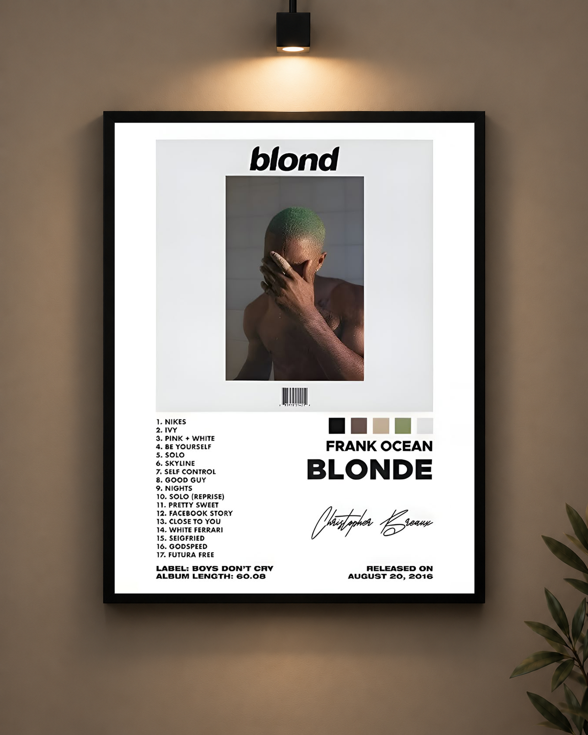 Frank Ocean Blonde Frame in black frame - PrintIt
