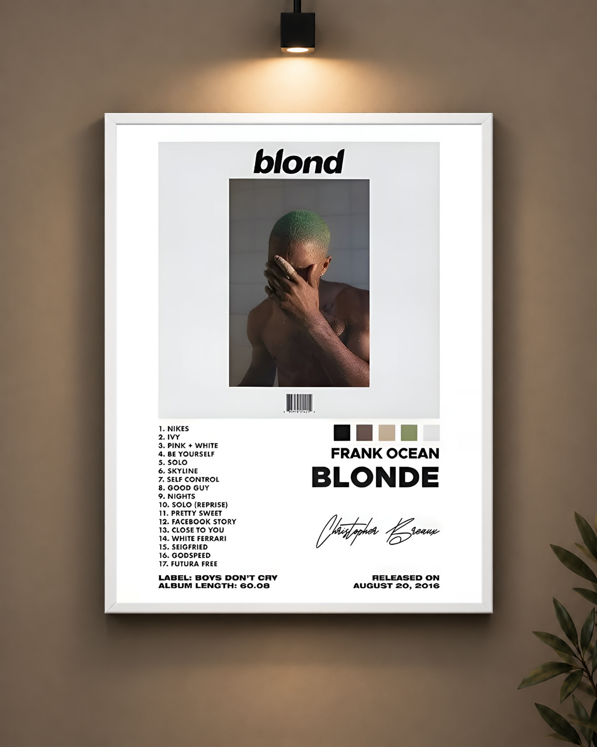 Frank Ocean Blonde Frame in black frame - PrintIt