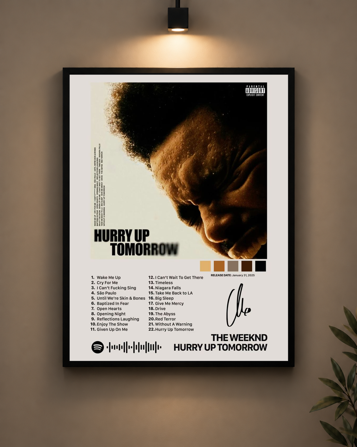 Hurry Up Tomorrow Frame in black frame - PrintIt